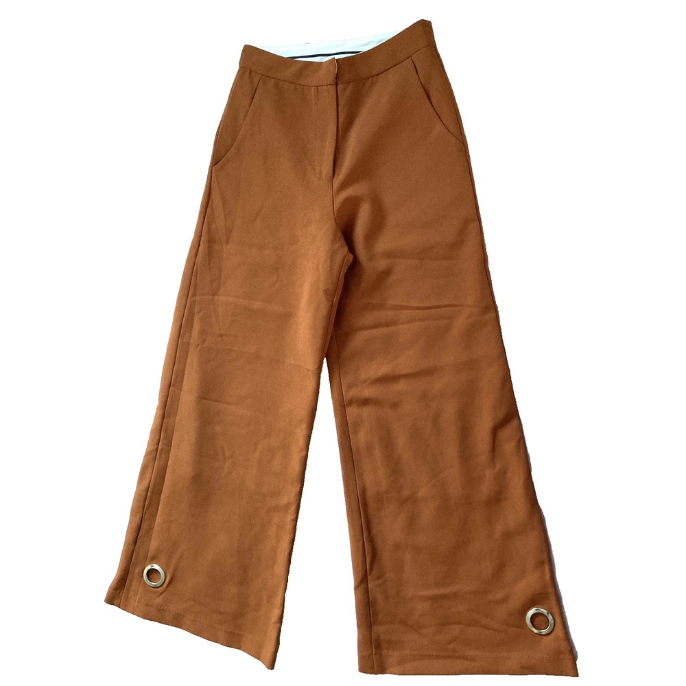 STYLEKEEPERS Pants Womens XS Orange Wide Leg Dress Ring Hem Neiman Marcus NWT